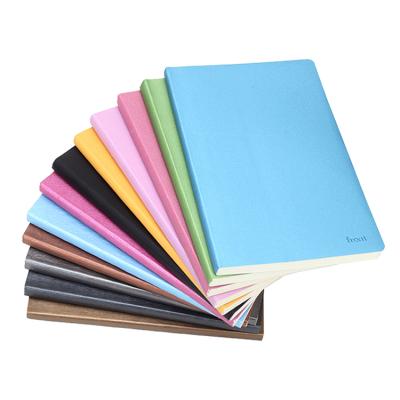 China Custom Wholesale Leather Soft Cover Protective Notebook Pu Black Leather Exercise School A5 Simple Notebook Fancy Softcover for sale