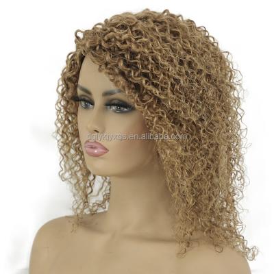 China Body Wave HL14-30 Remy Hair Human Wig 30# Light Brown Jerry Curly Hair Wigs 12inch 165g for sale