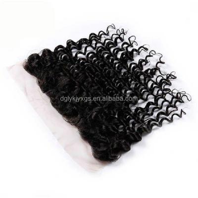 China HT07 13x4 HD Lace Frontal Hairpiece 100% Deep Wave Human Hair Lace Up Hairpiece Wholesale for sale