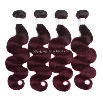 China Wholesale Curly Gradient 100g 8-26inch Curly Bundles Human Hair Curtain Hair Supply Curl HW03-B9 Bicolor Body Wave Myanmar for sale