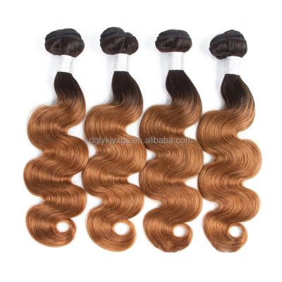 China Wholesale Curly Gradient 100g 8-26inch Curly Bundles Human Hair Curtain Hair Supply Curl HW03-B3 Two-color Body Wave Myanmar for sale