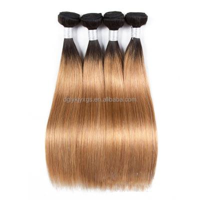 China Wholesale Gradient Curly 100g 8-26inch Myanmar Hair Bundles Curl HW01-B2 Two Tone Silky Straight Stain Hair Supply Hair Curtain Human for sale