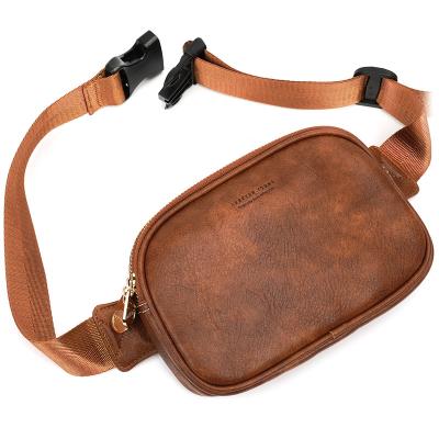 China Water proof custom waterproof zips fashion fashion belt bag phone pocket fanny pack leather pouch waist bag for men women for sale