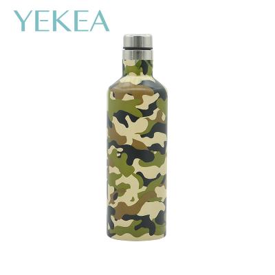 China Hot Selling PORTABLE Insulated Double Wall Stainless Steel Wine Bottle Tumbler With Lid for sale