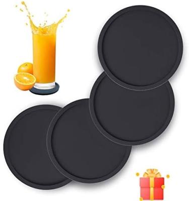 China Sustainable Perfect Soft Coaster Fits All Size Drinking Glasses Round Silicone Coasters For Drinks for sale