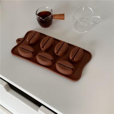 China 7 Disposable Coffee Bean Shape Silicon Mold, Silicon Chocolate Molds, BPA Free Silicone Ice Cube Tray for sale