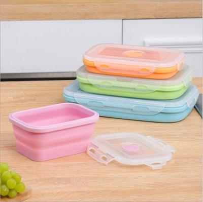 China Viable Silicone Foldable Lunch Box Refrigerator Special Portable Picnic Lunch Bowl Can Be Microwave Heated Tableware for sale