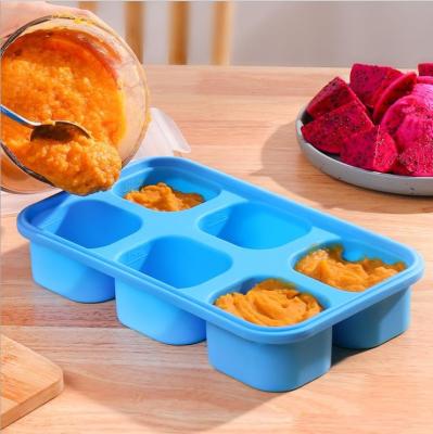 China Six-Lattice Microwavable Silicone Four-Lattice Children's Silicone Bowl Kitchen Soup Complementary Cooler Can Be Large Refrigerated Jelly Ice Box for sale