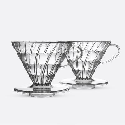 China Viable Cone Shape Single Large Hole Bartender V60 Coffee Dripper Plastic Coffee Brewing Filter Cup In Stock for sale