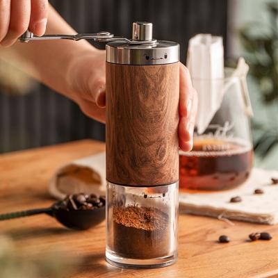 China WITH LID Portable Coffee Tools Operate Stainless Steel Precise Espresso Coarse Manual Coffee Grinder Hand Crank With Tapered Ceramic Burrs for sale