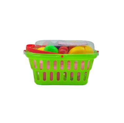 China Sachikoo Plastic Girl Fruit Basket Kitchen Toys Pretend Play Kids Fruit Tableware Light Supermarket Healthy Toys for sale