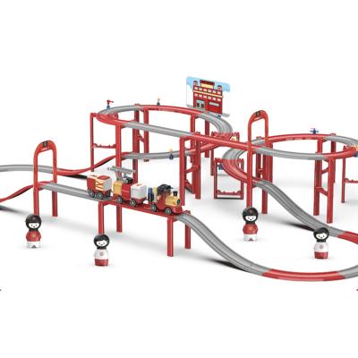 China Slot Toy Sachikoo Train Toy 4 PCs Family Friend Rescue Har Level 400+ Indoor Outdoor Toy Police Fireman Engineer Christmas Birthday Toy for sale