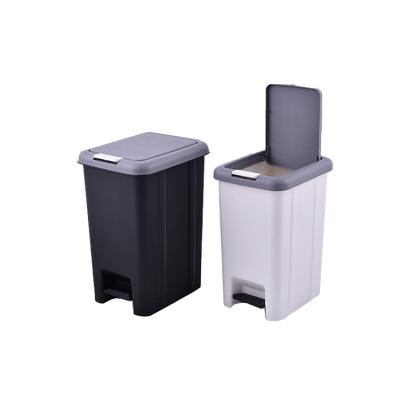 China Sustainable Square Recycle Garbage Bin Plastic Trash Bin Garbage Bin With Pedal for sale