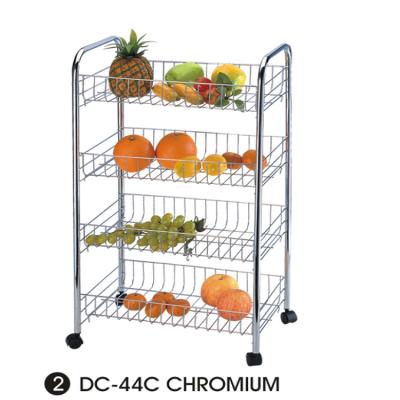 China Sustainable Cooperative New-Stock Chrome Metal Compound Shelf Storage With Plastic Wheels for sale