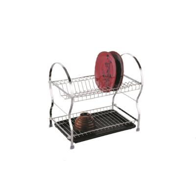 China New Sustainable Shrink Stock Racing 2 Tier Dish Drain Rack Plate Rack for sale