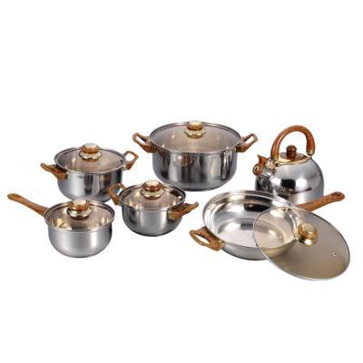 China Best selling 12pcs stainless steel cookware set with 2.5LT kettle Kaisa hoff for sale