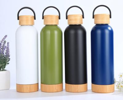 China Hot sale 500ML viable bamboo lid and with slip resistant bamboo milk bottle bottom vacuum flask custom color and logo for sale