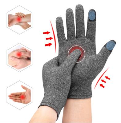 China Anti-Slip Factory Wholesale Carpal Tunnel Gray Full Finger Touch Screen Compression Arthritis Rheumatoid Gloves for sale