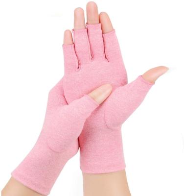 China Manafacurter Anti-Slip Relieve Pain Arthritis Compression Gloves Pink Cotton Spandex for sale