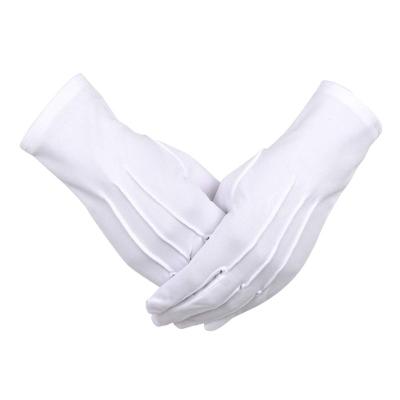 China High Quality Military Ceremonial White Cotton Non-Slip Plain Parade Masonic Gloves for sale