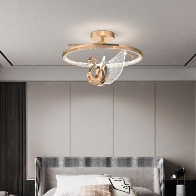 China Surface Mounted Modern Luxury Gold LED Ceiling Lamp Hotel Lobby Lamp Bedroom Study Restaurant Lamp for sale