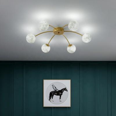 China Modern Luxury Ceiling Lamp Moon Living Room Bedroom Lighting Planet Indoor Ceiling Lamp for sale