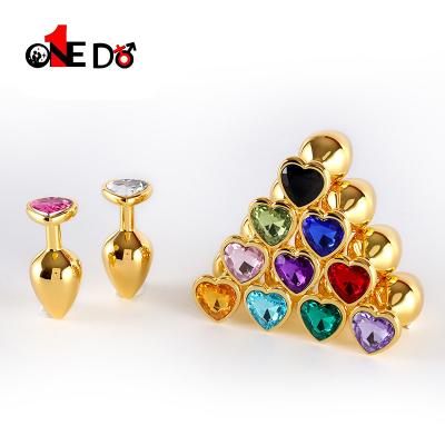 China Onedo metal butt plug anal toys crystal anal sexy unisex female or gay stainless steel anal plug for couples adults for sale