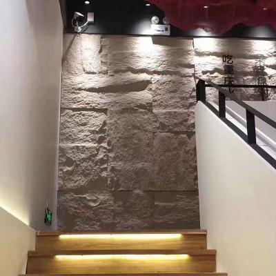 China Large Slab Nature Light PU Mushroom Faux Stone Polyurethane Artificial Stone For Decorative Wall for sale