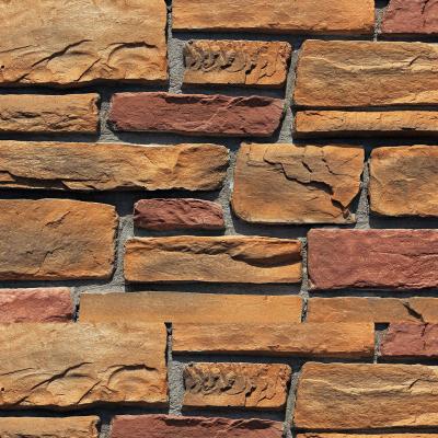 China Factory Pile Light Yellow Artificial Dry Culture Stone Veneer Outdoor Quartzite Slate Stone Wall Cladding For Exterior Decoration for sale