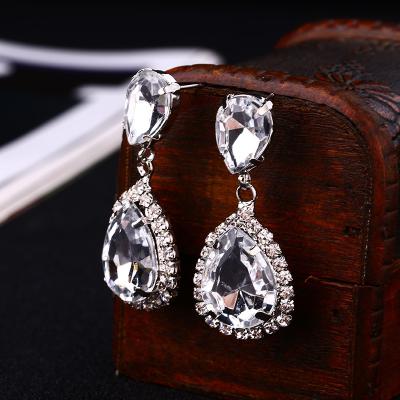 China FASHIONABLE Korean fashion shiny water drop crystal earrings for women with accessories temperament earrings for sale