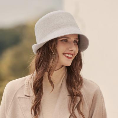 China European and American Style Bucket Hat Luxury Border Knitted Woolen Basin Hat Women Autumn Wool Winter Warm Hat for sale