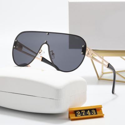 China GLASSES Fashion Big Frame Eye Mask Shape Rimless Lens Metal Glass Lens Hollow Out Designer Sunglasses for sale