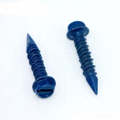 China 1/4 custom slotted hex washer head tapcon concrete screws tapcon hex head blue concrete screw slotted concrete screws for sale