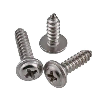 China Black Carbon Steel Phillips Flat Head Screw M3 M4 M5 Washer Head Wood Screw washer head self tapping screw for sale