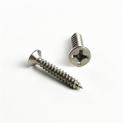 China Stainless Steel Phillips Flat Head Screw DIN7982 SS304 countersunk head self tapping screw flat head screw for sale