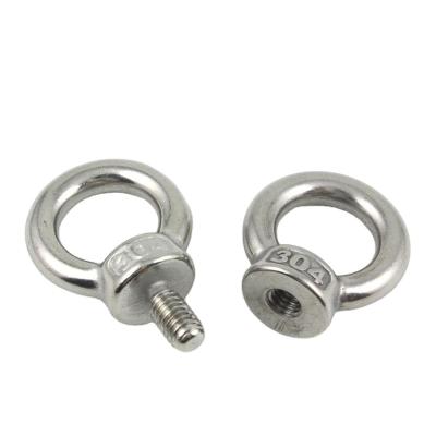 China Din582 m6-m30 stainless steel polished ring oval thread eye nut ss flat head eye bolt swivel eye bolt for sale