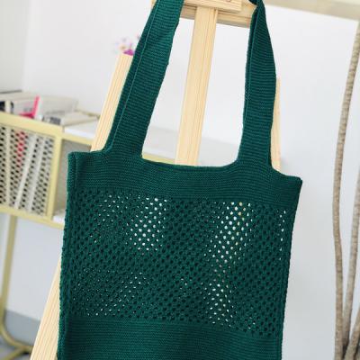 China New Fashion Lightweight Woman Hand Knitted Bag Women Wool Knitted Casual Shoulder Bag for sale