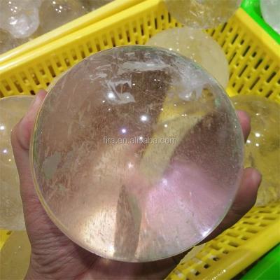 China China Large Decorative Clear Polished Rough Quartz Rock Crystal Spheres Healing Balls for sale