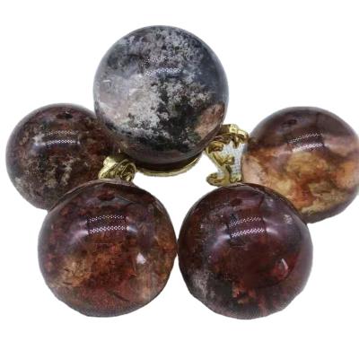 China Natural Quartz Crystal Spheres Green Phantom Quartz Crystal Balls For Rock Garden Decoration from China for sale