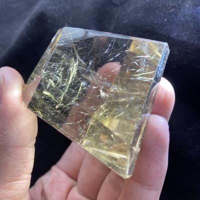 China China high quality gold rutilated quartz wholesale natural gold rutilated quartz points hair rock prism for sale