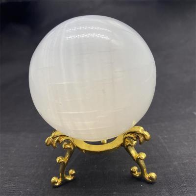 China China Wholesale Polished Natural White Selenite Crystal Sphere Spiritual Quartz Crystal Balls For Home Decoration for sale