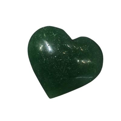 China China Wholesale Natural Hand Carved Strawberry Crystal Heart Polished Green Strawberry Quartz Heart For Healing Energy Decor for sale