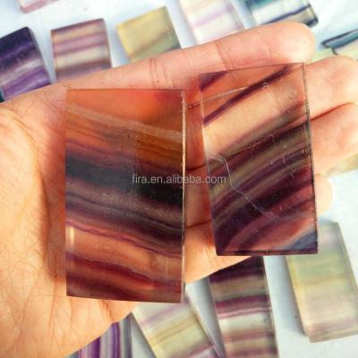 China Other Wholesale Natural Colorful Flourite Slice Gemstone Pendant Stone Pendant Necklace for sale