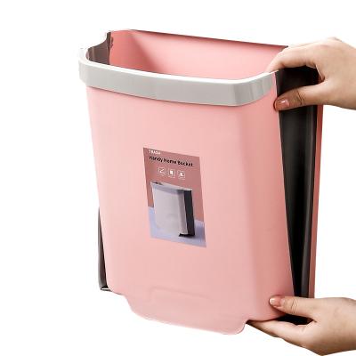 China Small Viable Plastic Kitchen Kitchen Hanging Trash Bin Mini Collapsible Garbage Bin For Cabinet Car Bedroom Bathroom for sale