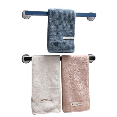 China Viable Custom Logo Plastic Wall Mounted Towel Shelf Bathroom Bar Rack Plastic Towel Holder Hanger for sale