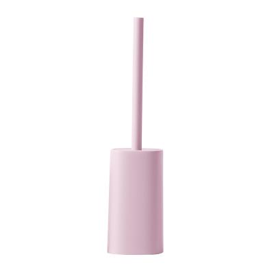 China 2021 Viable Toilet Brush For Bathroom Cleaner With Concise Stand Set Silikon Long Standing Toilet Brush For Wash Room for sale