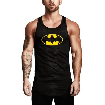 China Mesh Breathable Sports Fitness Slim Breathable Fitted Mesh Sleeve Summer Men Tank Top Bodybuilding Tank Tops for sale