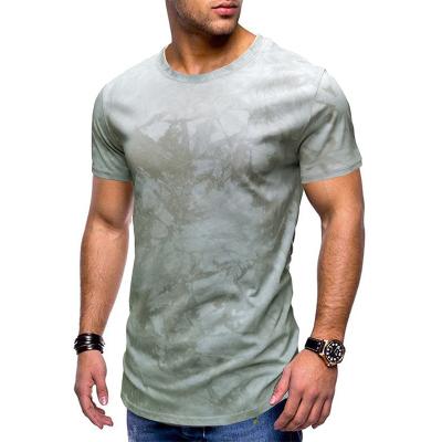 China Breathable Tie Dye Hip Hop T-shirt Quality Sleeve Cotton Short Summer T-shirt Around The Neck Men's T-shirts Wholesale for sale