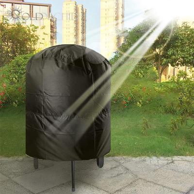 China New Arrival Low Cost Round 210D Oxford Cloth Dustproof PU Coated Waterproof Folding Grill Stove Cover for sale