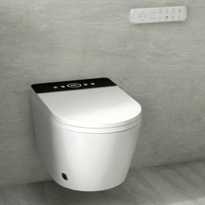 China New Design Automatic Operation Wall Hang WC Toilet Bowl Set Ceramic Electronic Automatic Bidet Smart Wall Hung Matte Black Smart Toilet for sale